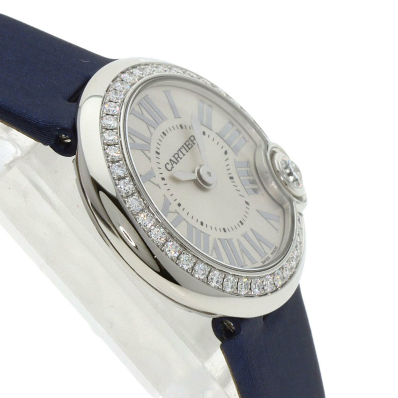 卡地亞 W4BL0002 Ballon Blanc 26毫米精鋼/皮革女士腕錶-5