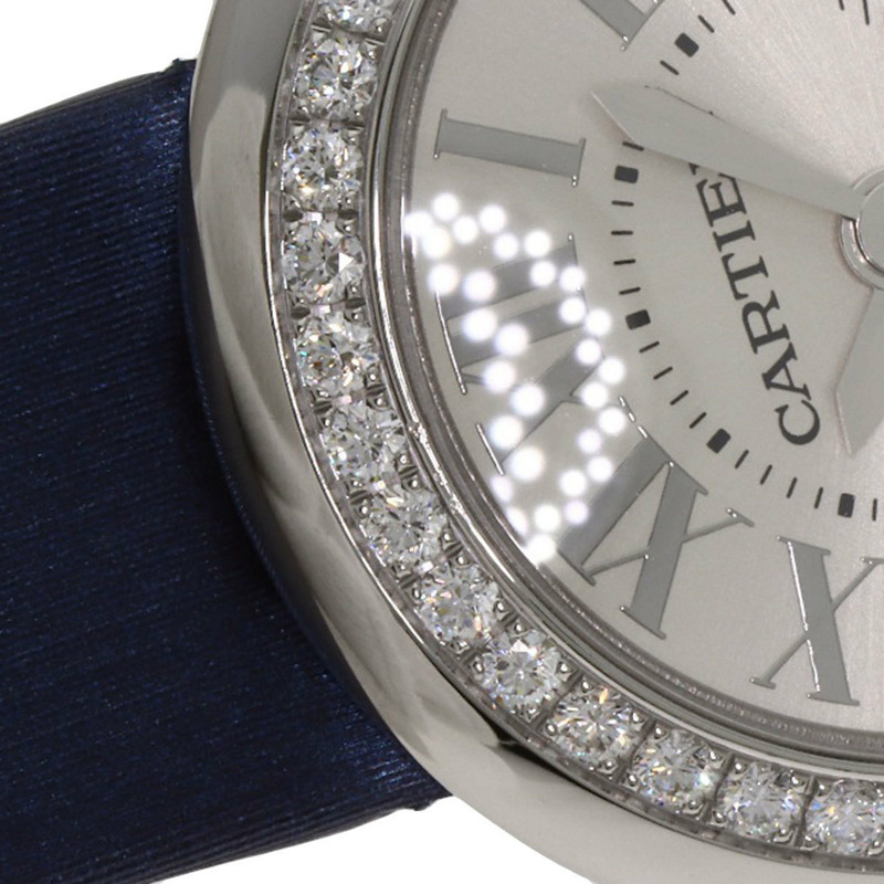 卡地亞 W4BL0002 Ballon Blanc 26毫米精鋼/皮革女士腕錶-15