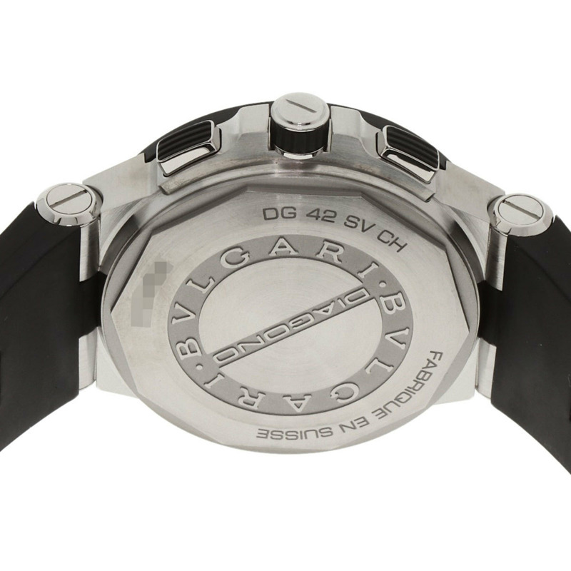 寶格麗 DG42SVCH Diagono 男士計時腕錶，精鋼錶殼搭配橡膠錶帶-6