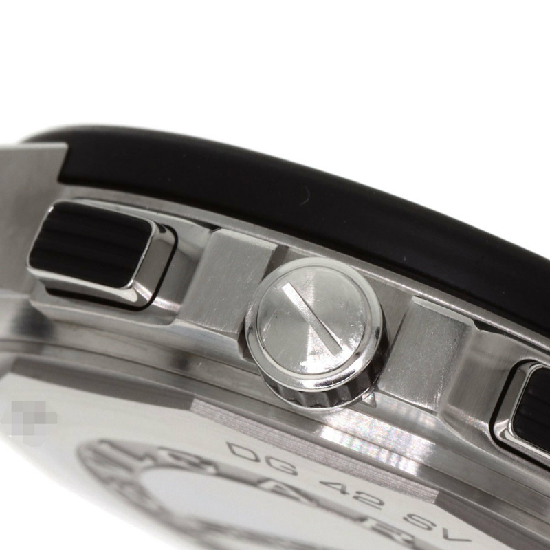 寶格麗 DG42SVCH Diagono 男士計時腕錶，精鋼錶殼搭配橡膠錶帶-12