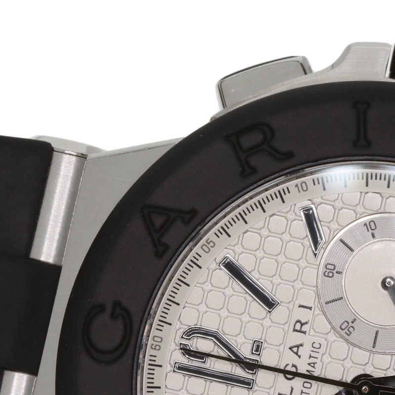 寶格麗 DG42SVCH Diagono 男士計時腕錶，精鋼錶殼搭配橡膠錶帶-26