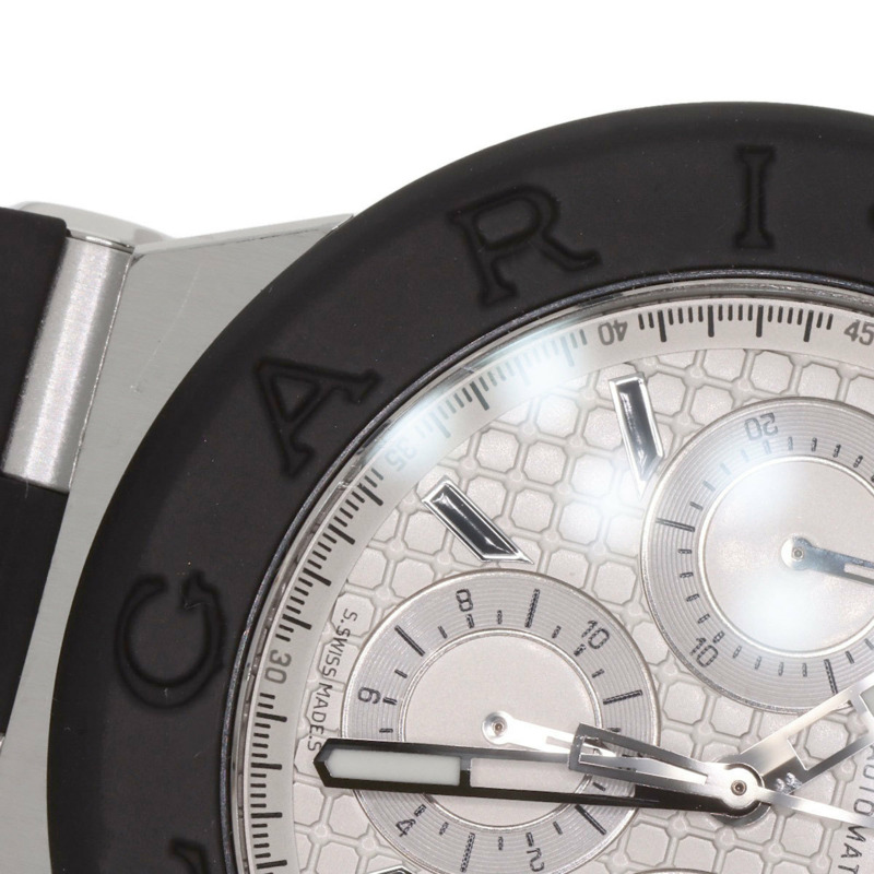 寶格麗 DG42SVCH Diagono 男士計時腕錶，精鋼錶殼搭配橡膠錶帶-28