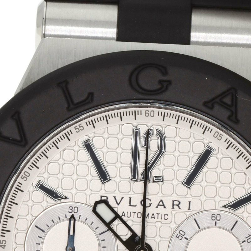 寶格麗 DG42SVCH Diagono 男士計時腕錶，精鋼錶殼搭配橡膠錶帶-29