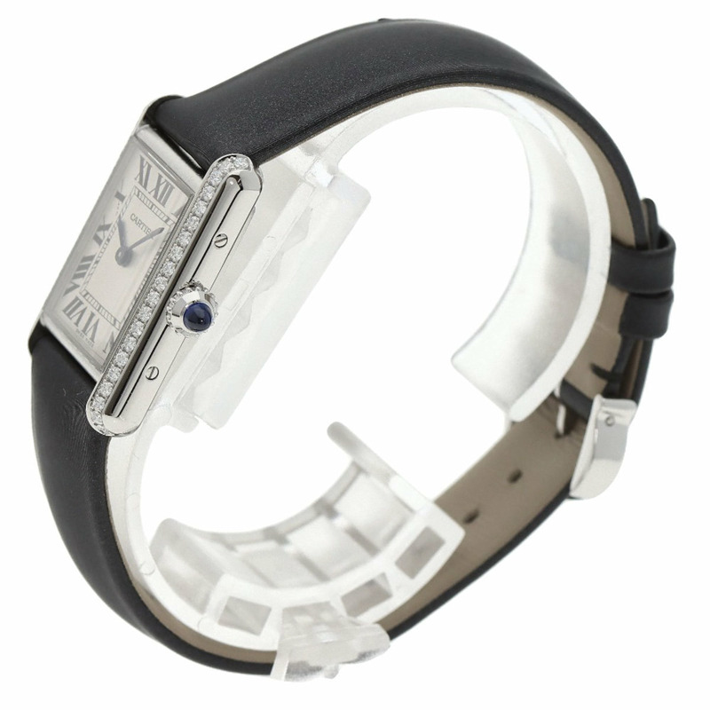 卡地亞 Tank Must de SM 鑽石腕錶 W4TA0016，不鏽鋼/皮革/鑽石，女款-1