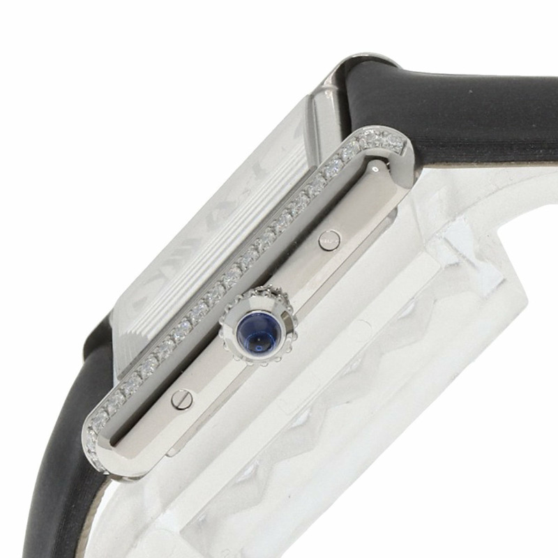 卡地亞 Tank Must de SM 鑽石腕錶 W4TA0016，不鏽鋼/皮革/鑽石，女款-4