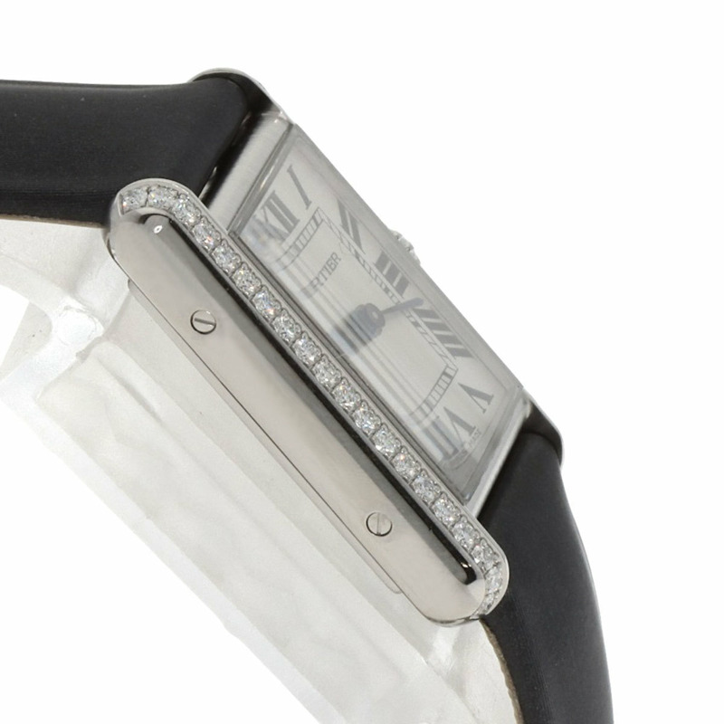 卡地亞 Tank Must de SM 鑽石腕錶 W4TA0016，不鏽鋼/皮革/鑽石，女款-5