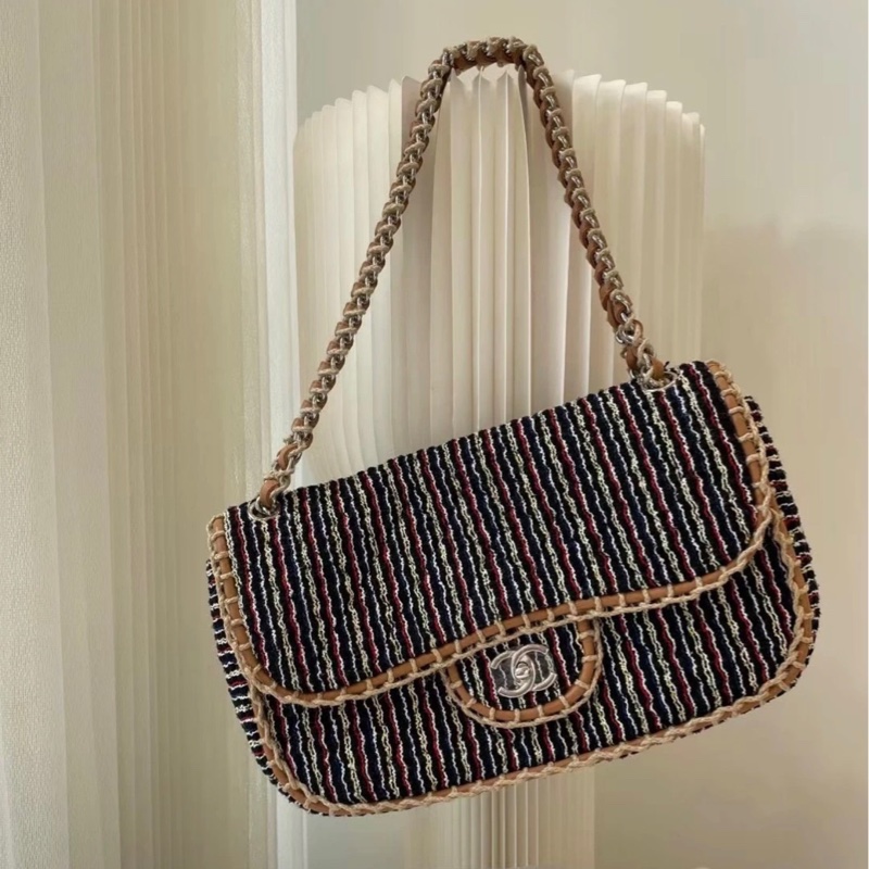 「JL精品代購」98新 Chanel 香奈兒 麻繩 編織cf-0