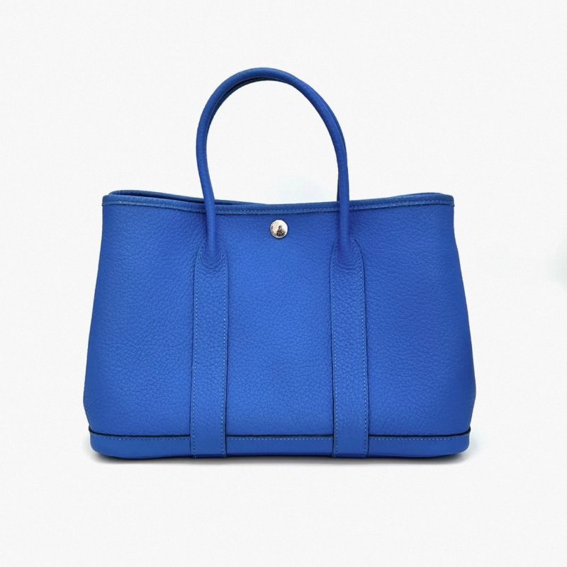 HERMES 水妖藍銀扣花園30手提包 30*21*14 98新配件塵袋-1