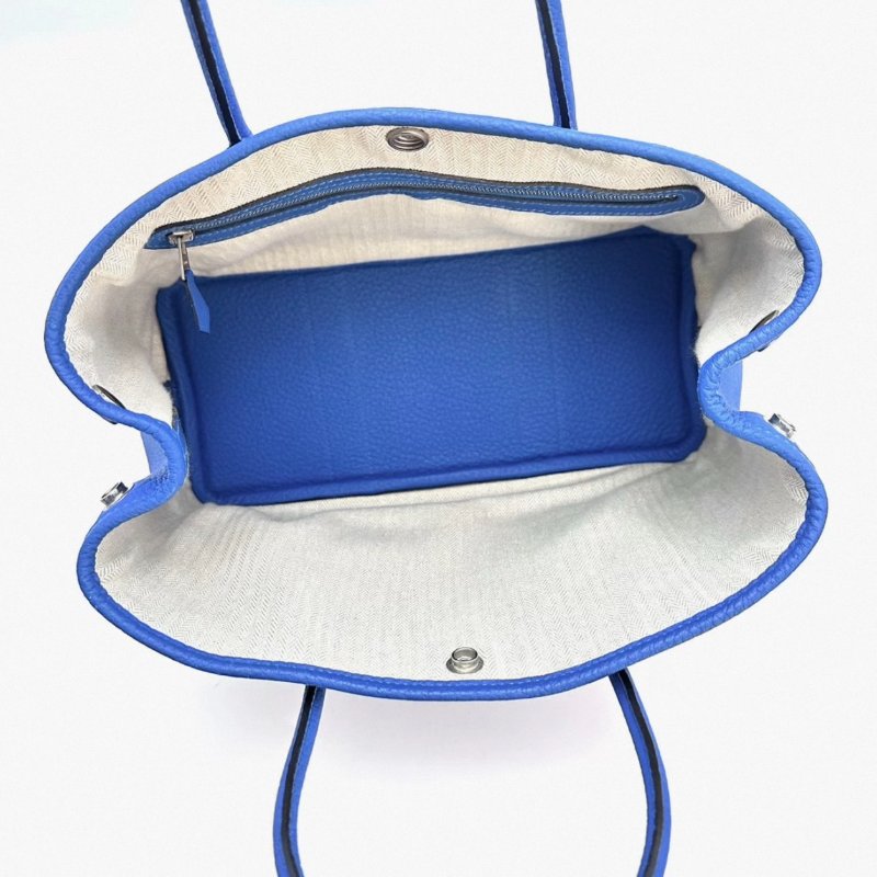 HERMES 水妖藍銀扣花園30手提包 30*21*14 98新配件塵袋-2