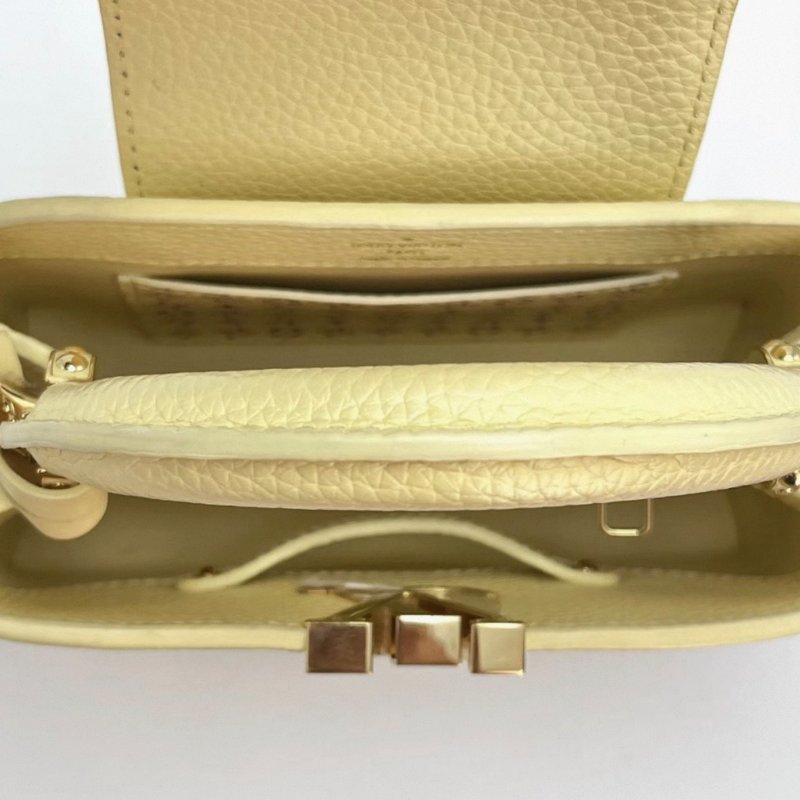 LV Capucines mini橫版磨砂小雞黃22*12*7 芯片款 98新配件盒子塵袋購證-1