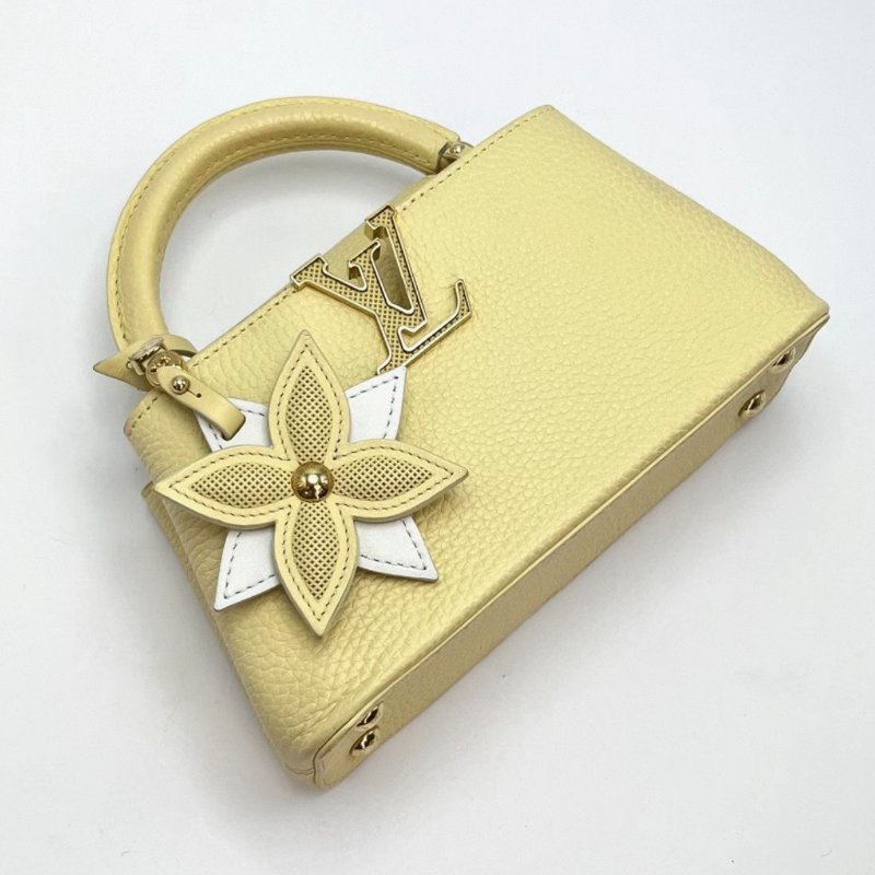 LV Capucines mini橫版磨砂小雞黃22*12*7 芯片款 98新配件盒子塵袋購證-4