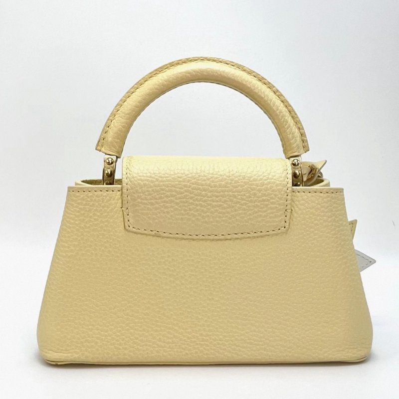 LV Capucines mini橫版磨砂小雞黃22*12*7 芯片款 98新配件盒子塵袋購證-5