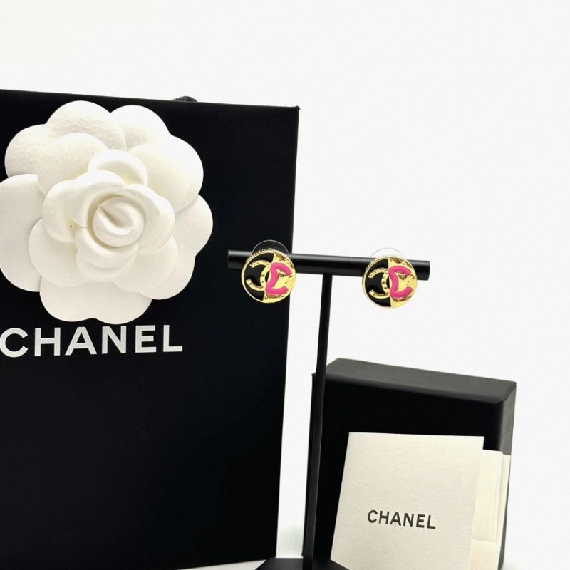 CHANEL24C黑粉雙C耳釘 98新配件盒子-1