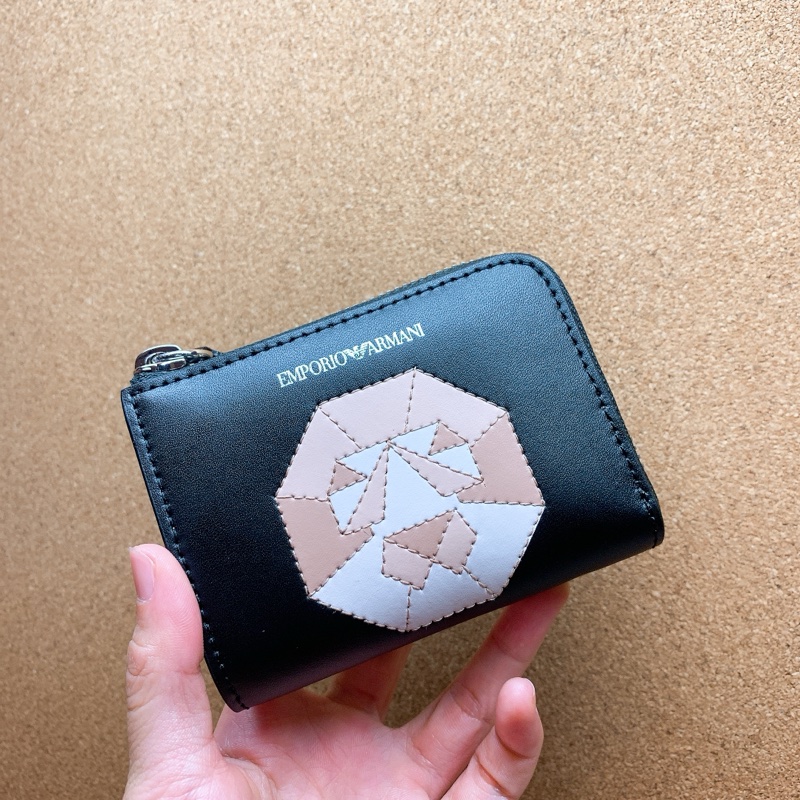Armani全牛皮短夾95新-0