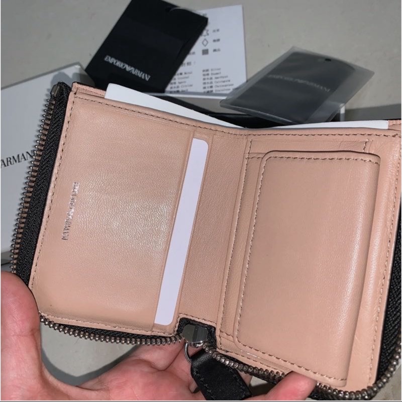Armani全牛皮短夾95新-2