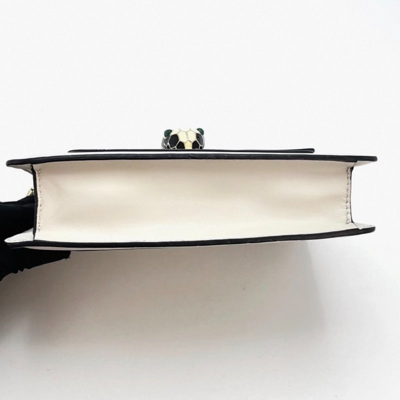 BVLGARI 白色金扣蛇頭肩背斜背包 20*15 98新配件塵袋-5