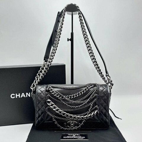 CHANEL 限量秀款Leboy中號肩背斜背包25*16*6 98新配件盒子塵袋保卡