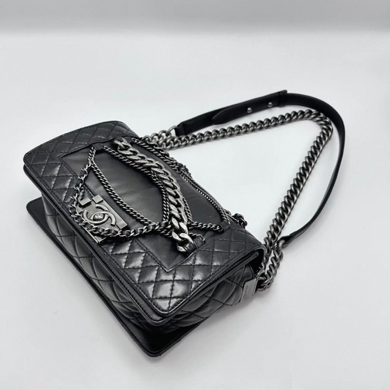 CHANEL 限量秀款Leboy中號肩背斜背包25*16*6 98新配件盒子塵袋保卡-2