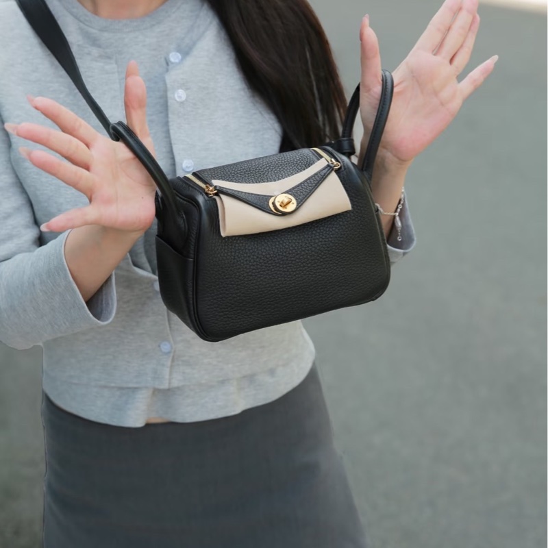 Hermes 愛馬仕 Mini Lindy 2代 黑金 W刻-4