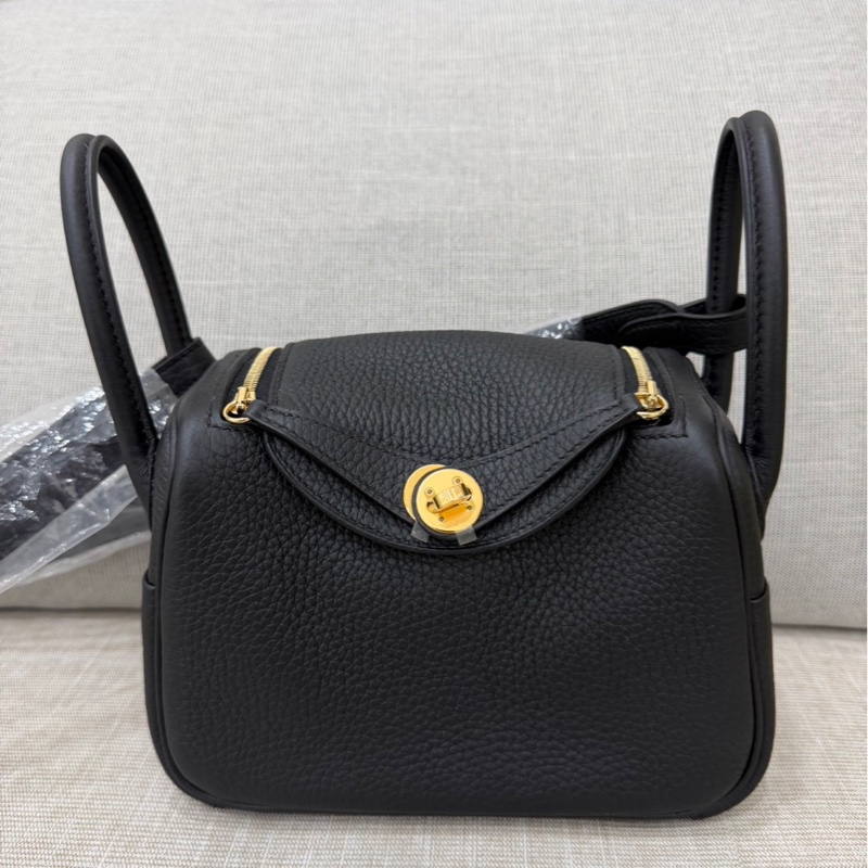Hermes 愛馬仕 Mini Lindy 2代 黑金 W刻-5