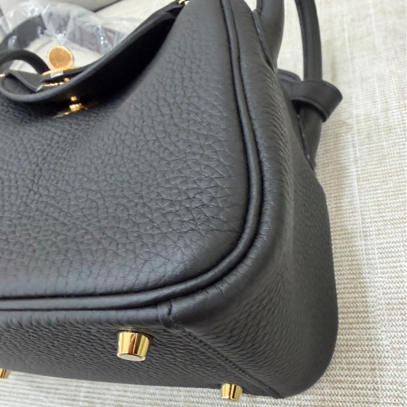 Hermes 愛馬仕 Mini Lindy 2代 黑金 W刻-8