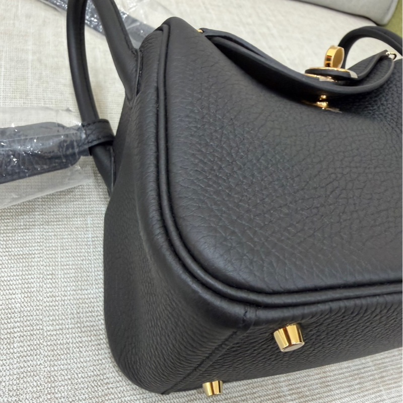 Hermes 愛馬仕 Mini Lindy 2代 黑金 W刻-9