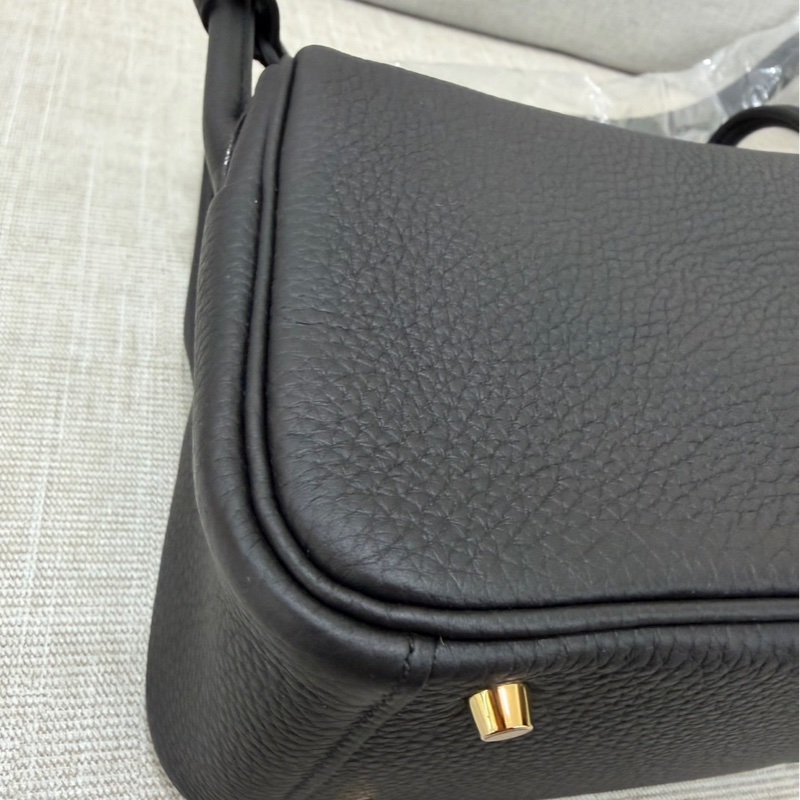 Hermes 愛馬仕 Mini Lindy 2代 黑金 W刻-11