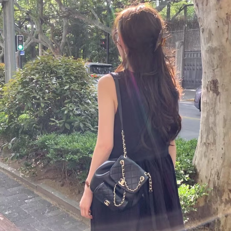 香奈兒CHANEL✨爆款duma雙肩包 黑金-2