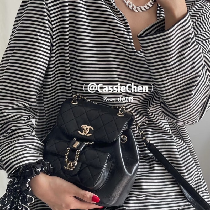 香奈兒CHANEL✨爆款duma雙肩包 黑金-5