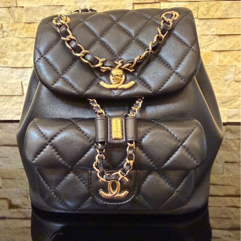 香奈兒CHANEL✨爆款duma雙肩包 黑金-6