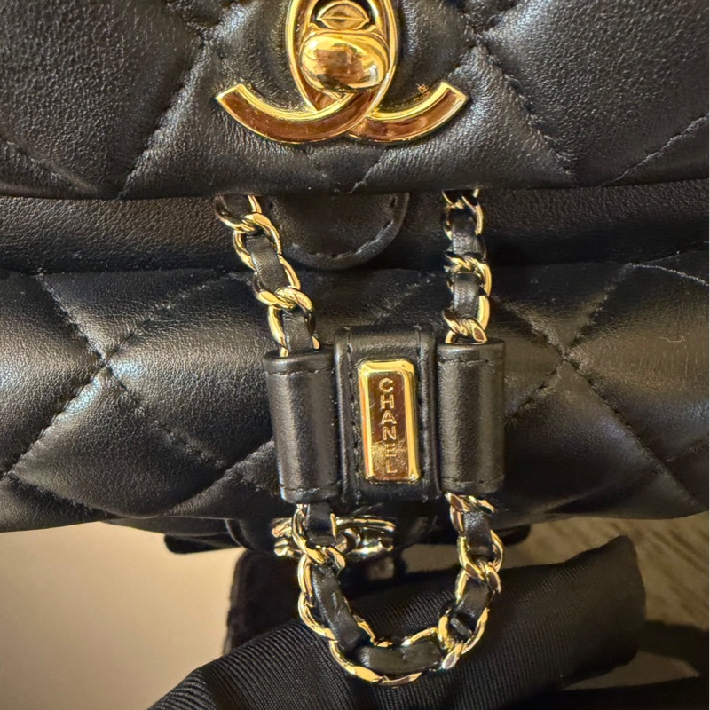 香奈兒CHANEL✨爆款duma雙肩包 黑金-16