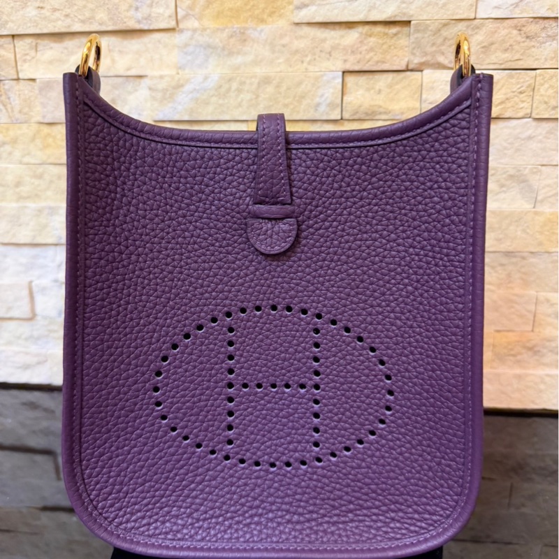 愛馬仕Hermes mini evelyne加侖紫金扣 W刻-6