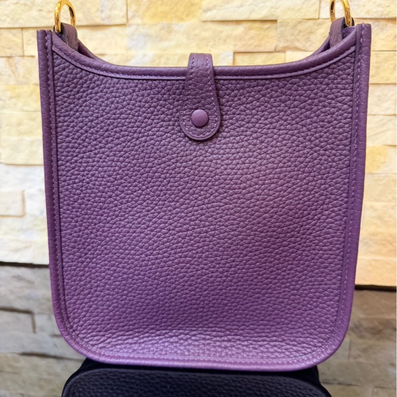 愛馬仕Hermes mini evelyne加侖紫金扣 W刻-7
