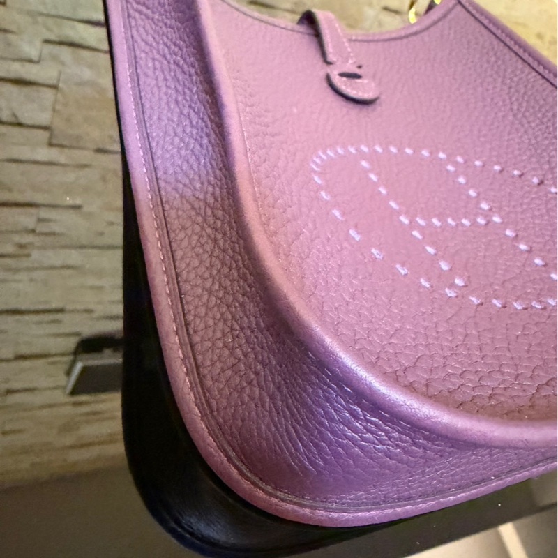 愛馬仕Hermes mini evelyne加侖紫金扣 W刻-11