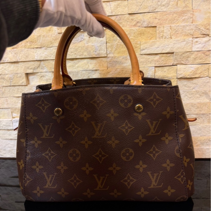 LV  經典MONTAIGNE  BB  系列三層  手提包  肩背包  斜背包  蒙田包  三用包-46