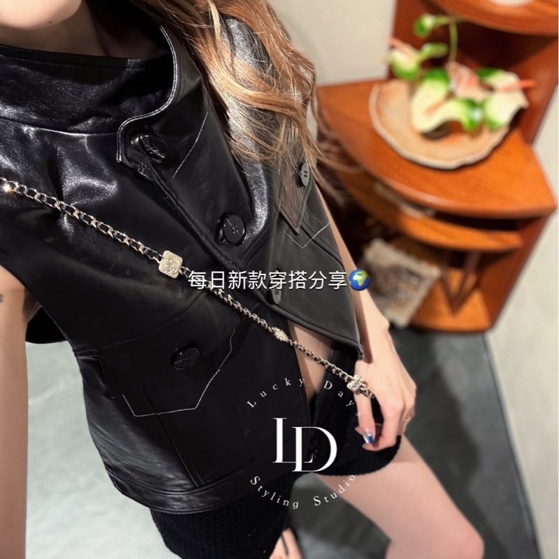 香奈兒Chanel浮雕雙C水鑽鏈條包 小廢包-2