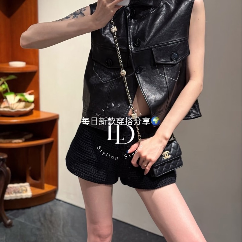 香奈兒Chanel浮雕雙C水鑽鏈條包 小廢包-3