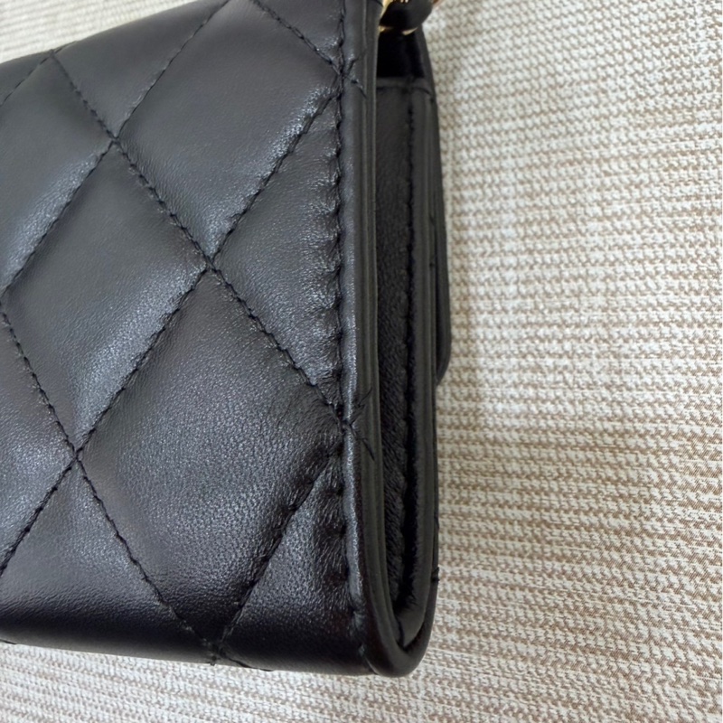 香奈兒Chanel浮雕雙C水鑽鏈條包 小廢包-9