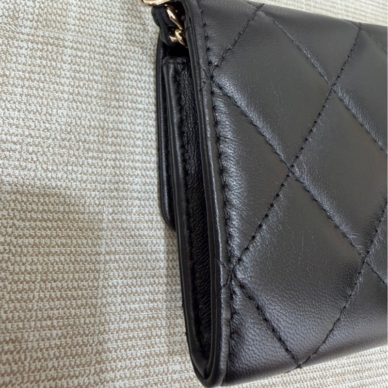 香奈兒Chanel浮雕雙C水鑽鏈條包 小廢包-10