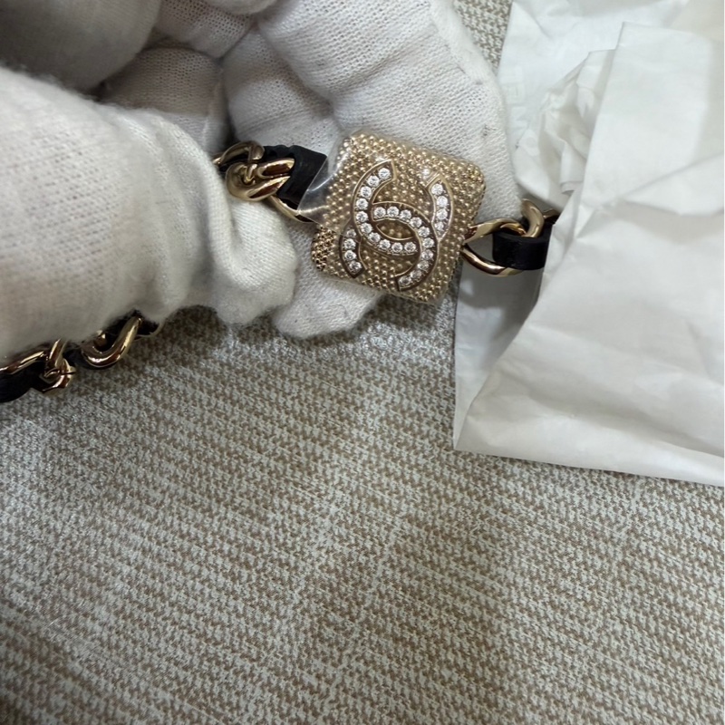 香奈兒Chanel浮雕雙C水鑽鏈條包 小廢包-13