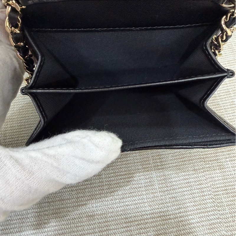 香奈兒Chanel浮雕雙C水鑽鏈條包 小廢包-19