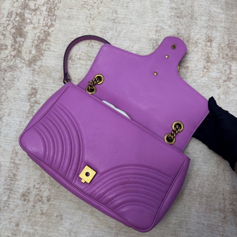 Gucci GG Marmont 馬蒙30 斜跨包 粉紫色-2