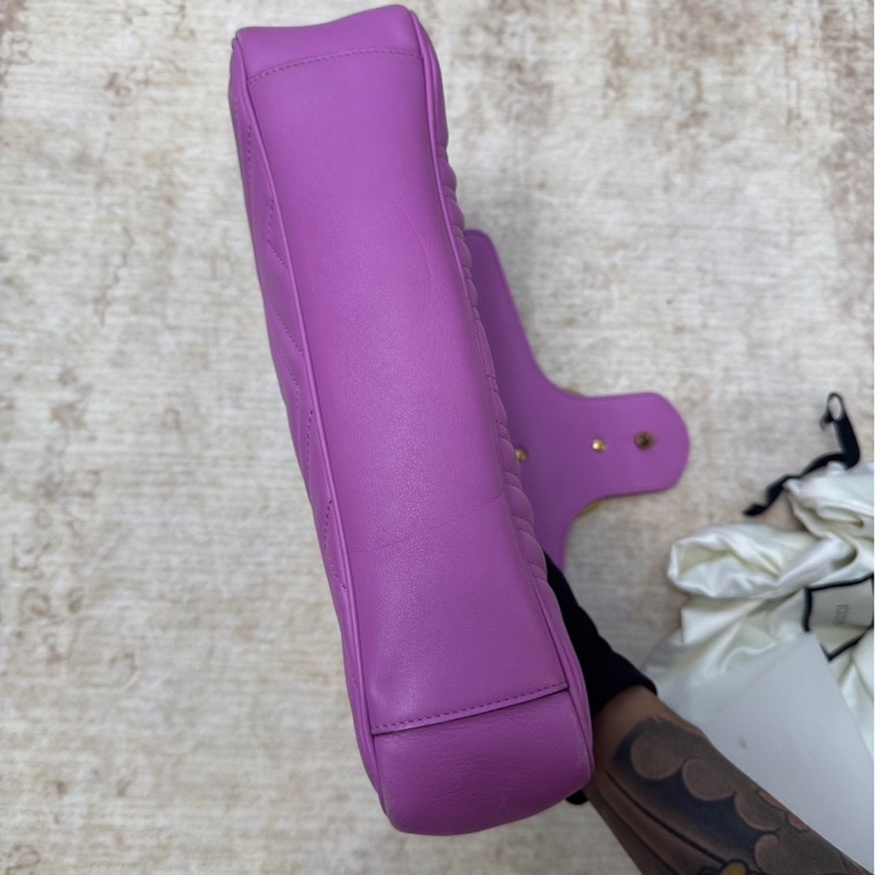 Gucci GG Marmont 馬蒙30 斜跨包 粉紫色-4