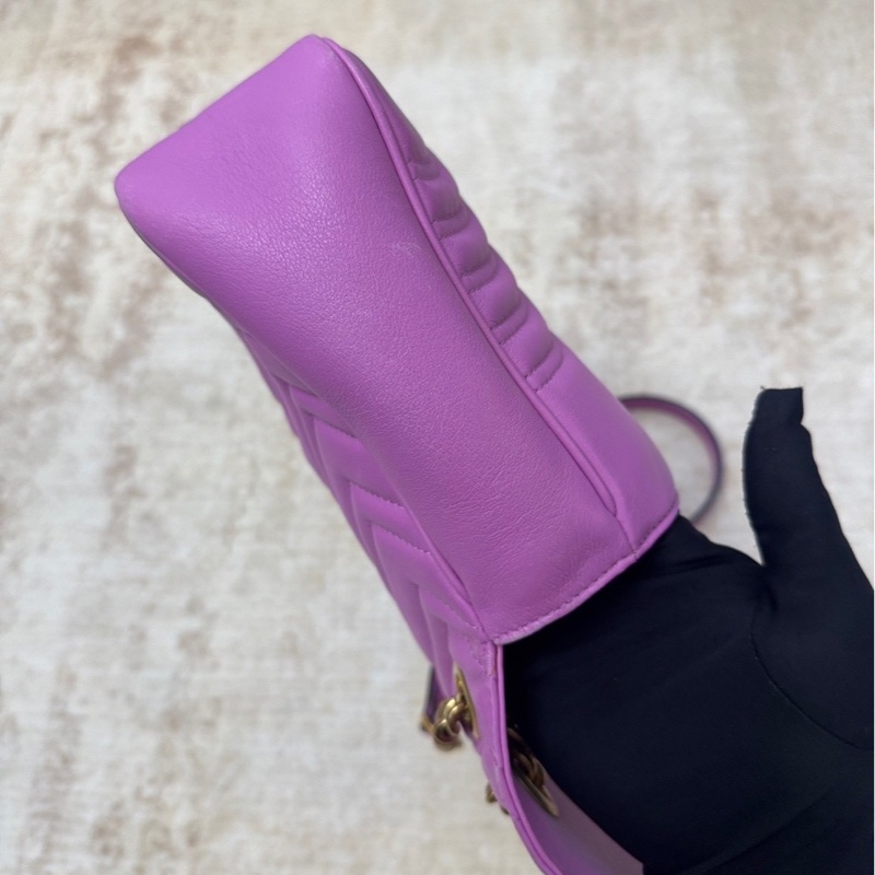 Gucci GG Marmont 馬蒙30 斜跨包 粉紫色-5