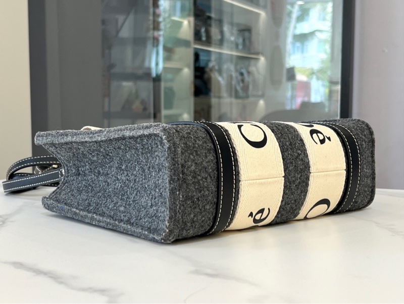 Chloe  毛氈系列woody托特 灰拼小牛皮-9