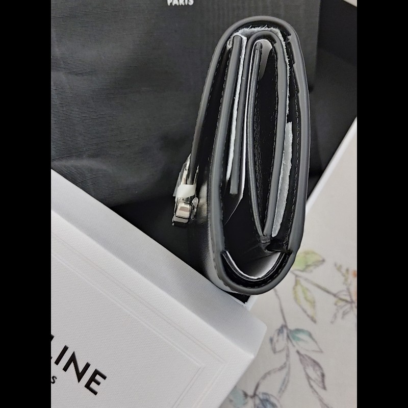 CELINE三折短夾（黑銀）-8