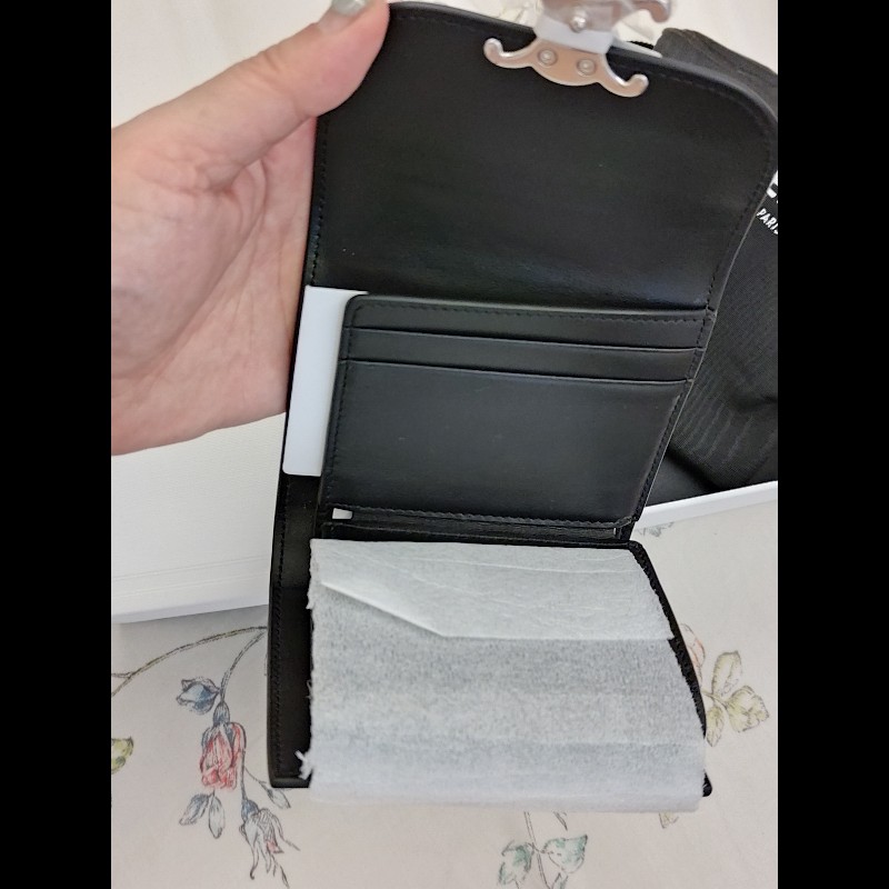 CELINE三折短夾（黑銀）-10