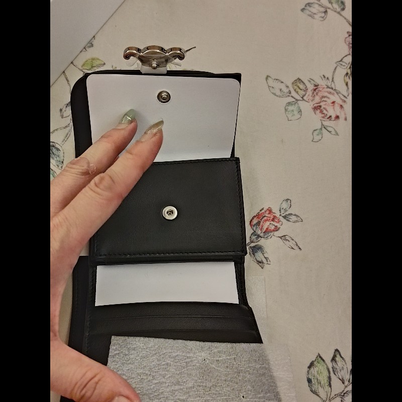 CELINE三折短夾（黑銀）-11