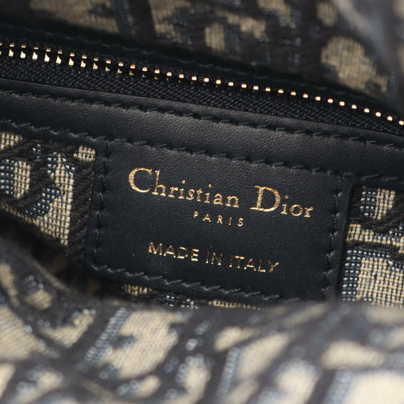 Christian Dior LADY DIOR 手提包 M0505CMVO_M808 帆布皮革草編 米色 二手-3