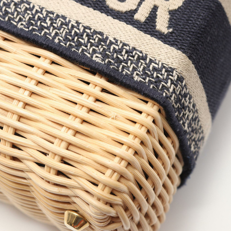 Christian Dior LADY DIOR 手提包 M0505CMVO_M808 帆布皮革草編 米色 二手-5